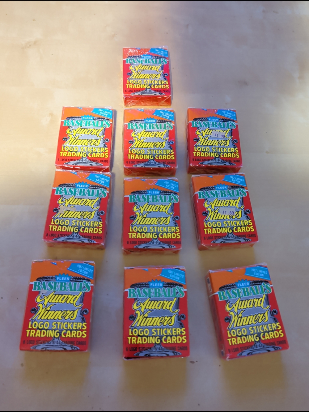 Fleer 1987 Baseball's Award Winners Limited Edition Logo Stickers Packs 10 TOTAL